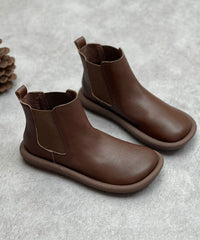 Chocolate Boots Cowhide Leather Shelsea Boots