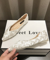 Soft Comfy Apricot Flat Shoes Pointed Toe