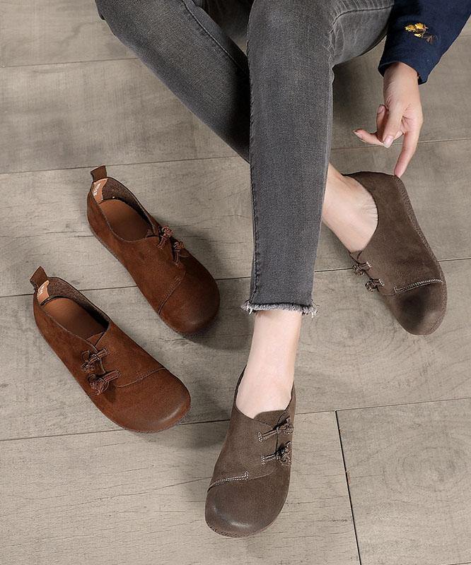 Grey Flat Feet Shoes Splicing Flat Shoes For Women