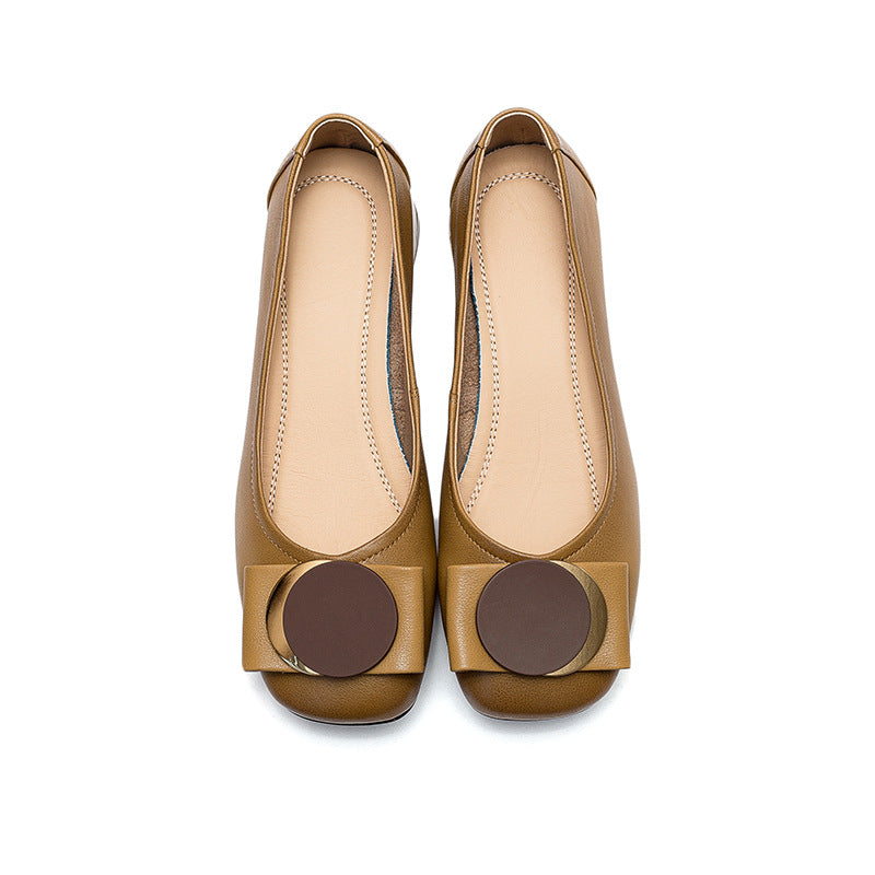 Spring Summer Retro Leather Wedge Casual Shoes