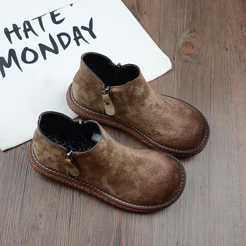 Cozy Autumn Vintage Handmade Comfort Short Boots Women