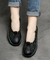 Chocolate Splicing Embossed Flat Feet Shoes For Women