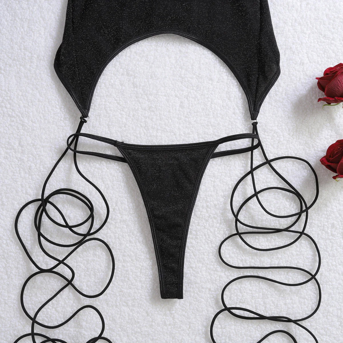 AVELINE 2025 Deep v Sling Lingerie Erotic Tie Rope Temptation Body Shaping Leisure Split Set