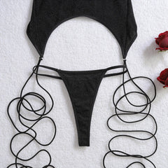 AVELINE 2025 Deep v Sling Lingerie Erotic Tie Rope Temptation Body Shaping Leisure Split Set