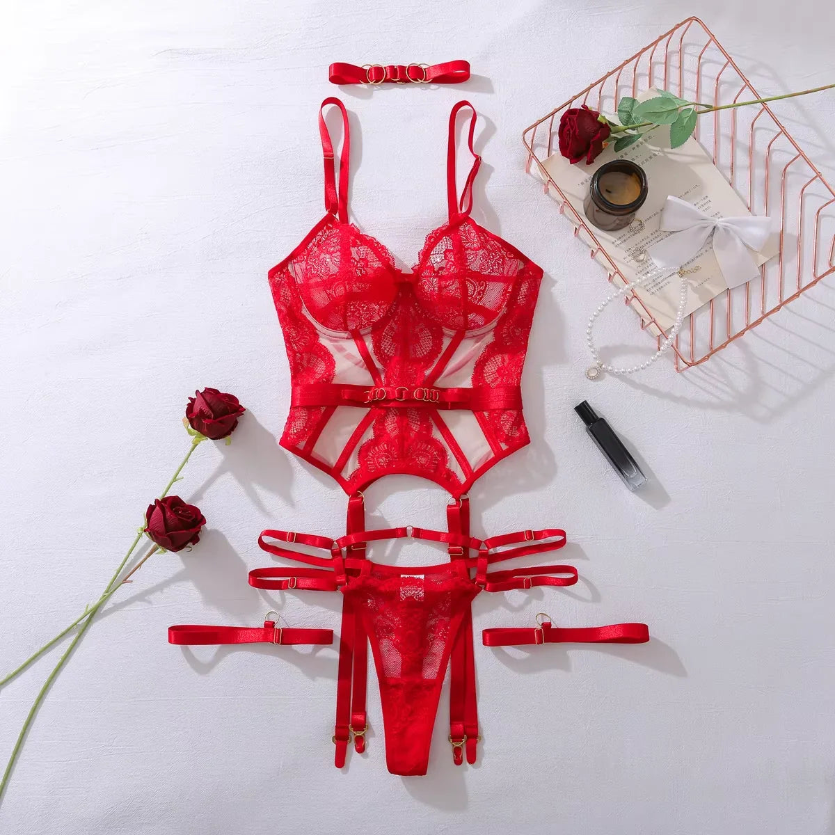 AVELINE 2025 Hollow 2025 Comfortable Perspective Pure Desire No Trace Bra Two Piece Set