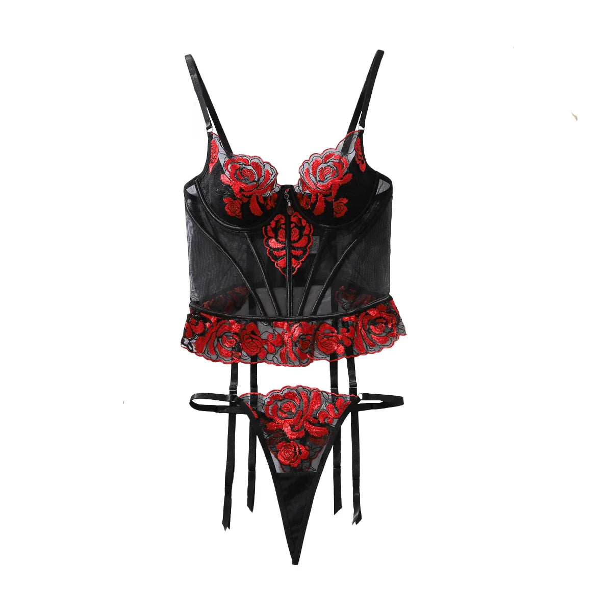 AVELINE Exquisite Contrast Body Shaping Underwear Embroidery Set