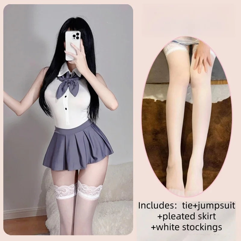 Bodysuit Sweet Cute Lingerie Pure Desire Style Student Attire Passionate Non Stripping Uniforms Tempting