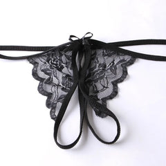 Butterfly Comfortable Lingerie Three-point Underwear Thong Underwear Open Crotch No Shedding Chiffon Lace