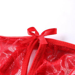 Butterfly Comfortable Lingerie Three-point Underwear Thong Underwear Open Crotch No Shedding Chiffon Lace