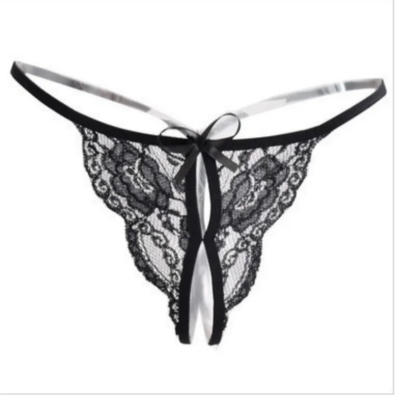 Butterfly Comfortable Lingerie Three-point Underwear Thong Underwear Open Crotch No Shedding Chiffon Lace