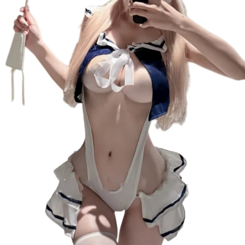 Cute Skirt Temptation Flirtatious Exposed Sweet Japanese Campus Jumpsuit Erotic Lingerie Fun Erotic Battle Robe
