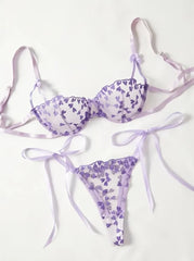 Erotic Lingerie Set Naughty Outfit Lace Erotic Bandage Cute Bow Underwear Bra Set