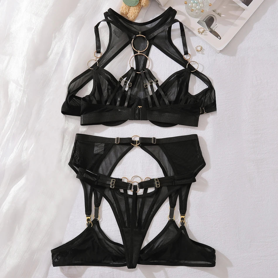 Lingeries Adult Harness Set Erotic Ethical Underwear See Through Mesh Lingeries Transparent