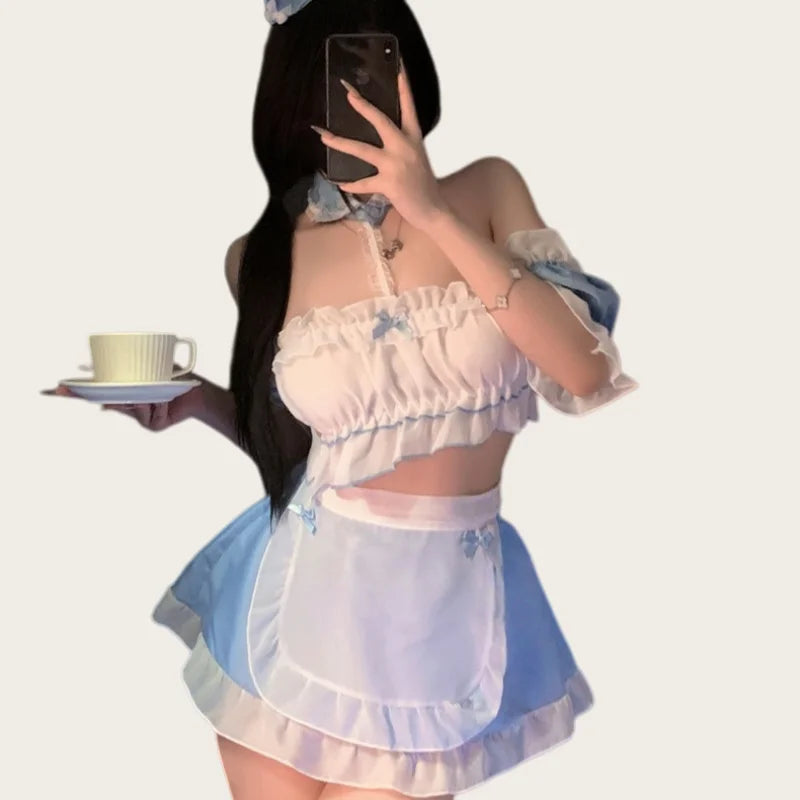 Innocent Maid  Anime Provocative Romantic Daring Seductive Maid COS Play Underwear Cute Maid Suit Uniform