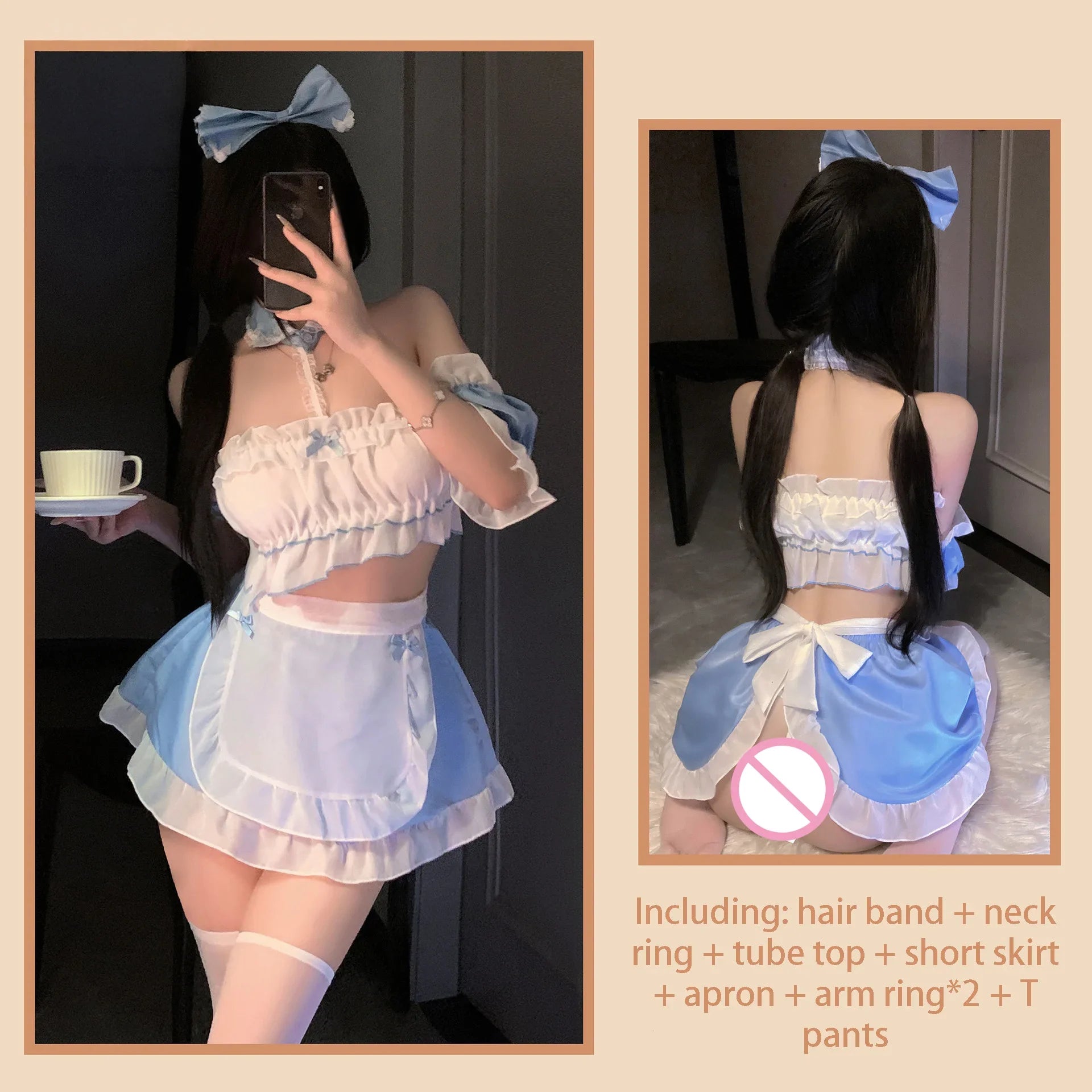 Innocent Maid  Anime Provocative Romantic Daring Seductive Maid COS Play Underwear Cute Maid Suit Uniform
