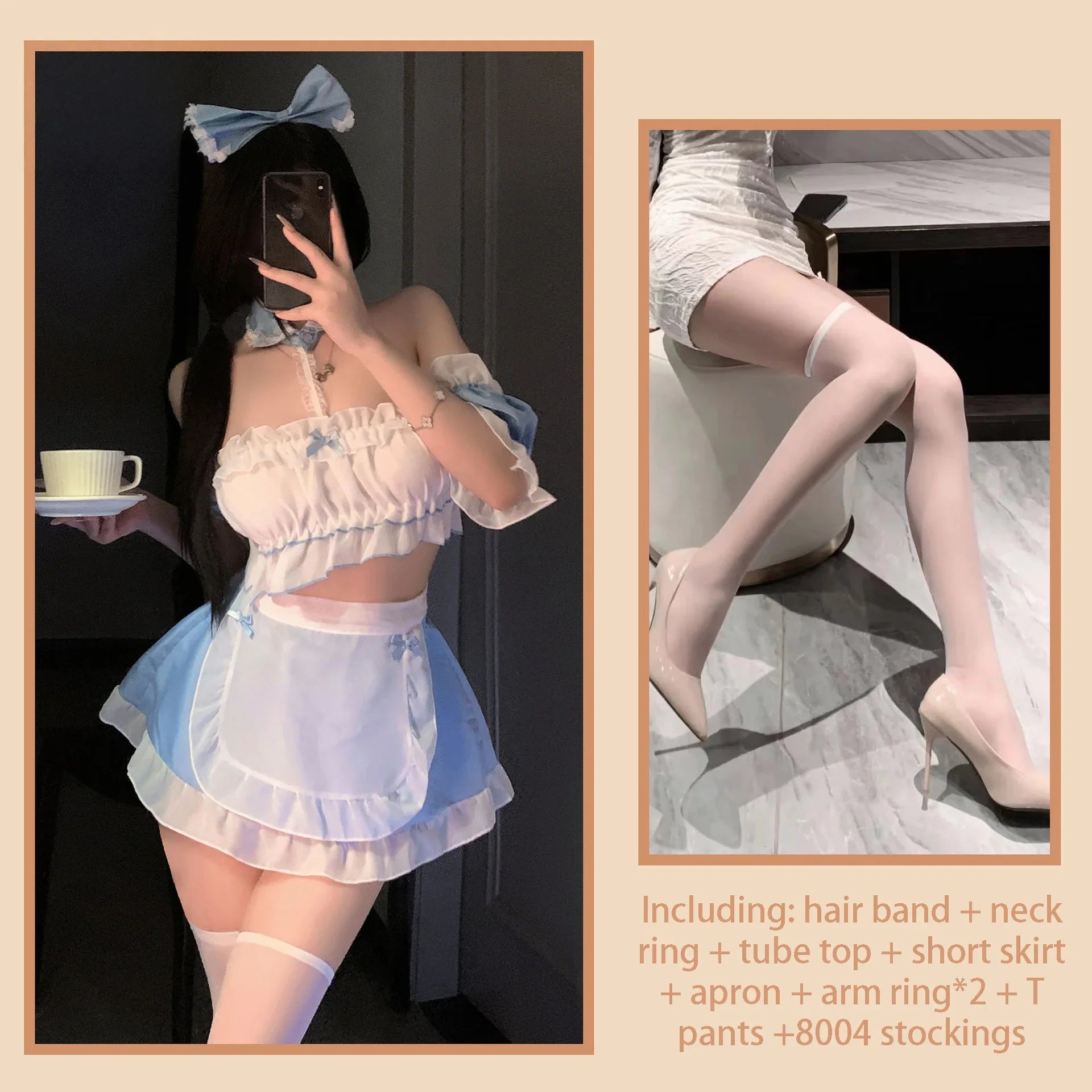 Innocent Maid  Anime Provocative Romantic Daring Seductive Maid COS Play Underwear Cute Maid Suit Uniform