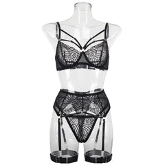 Lace Lingerie Transparent Porno Lace Erotic Outfit Bra Set Romantic See Through Bra Panties Lingeries