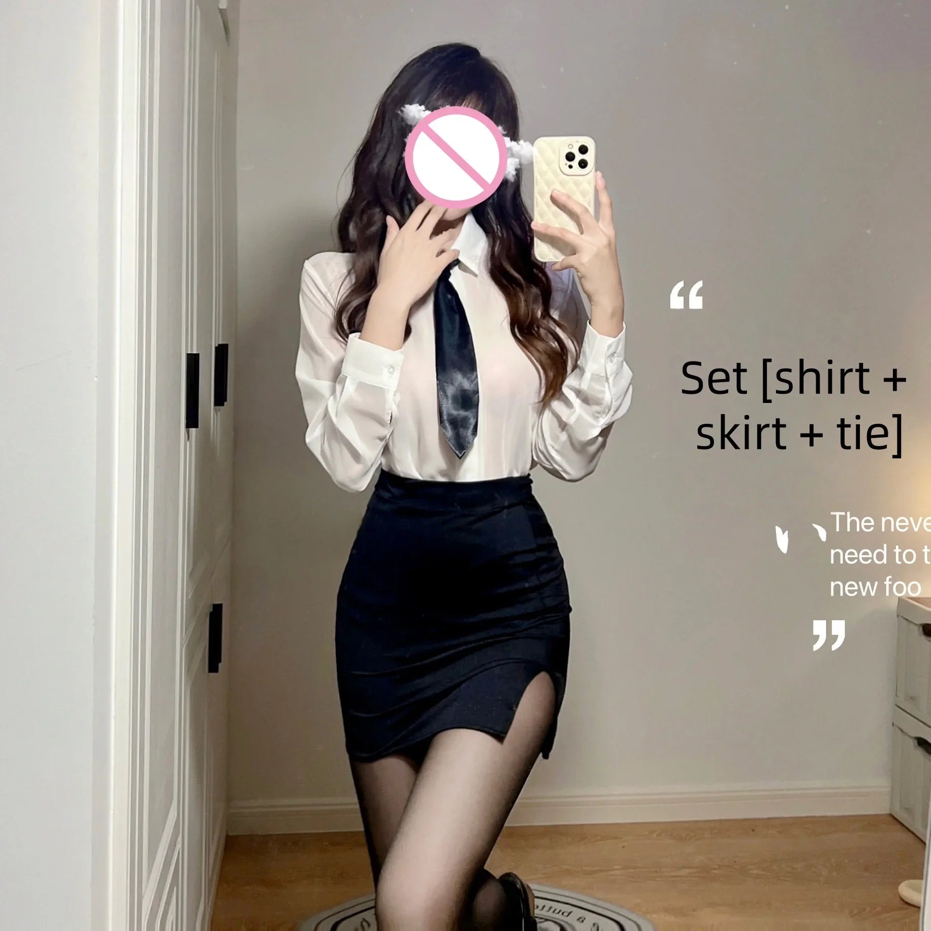 Large-size Secretary Hip-hugging Skirt Erotic Lingerie Professional Style Shirt Seductive Teacher Nightclub Set