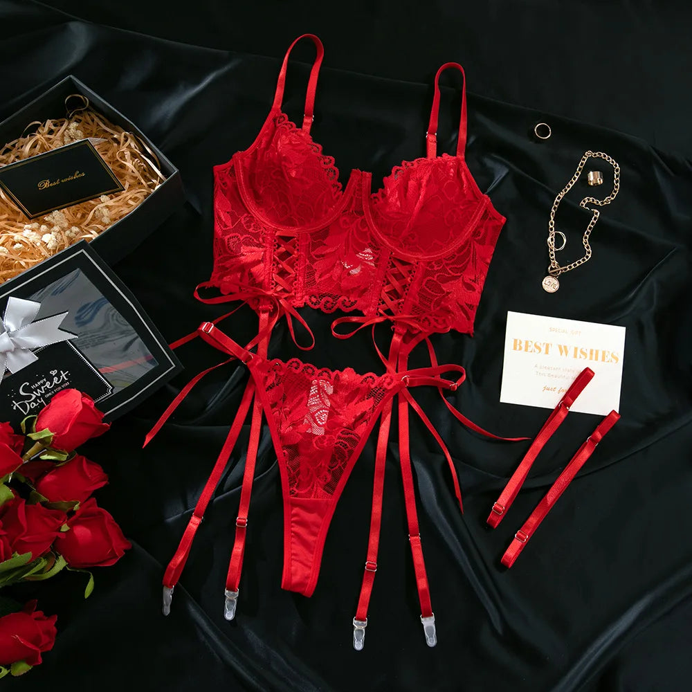 Bras Sets Lace Lingerie Intimates 2025 Underwire Bra And Panty Thongs Ladies