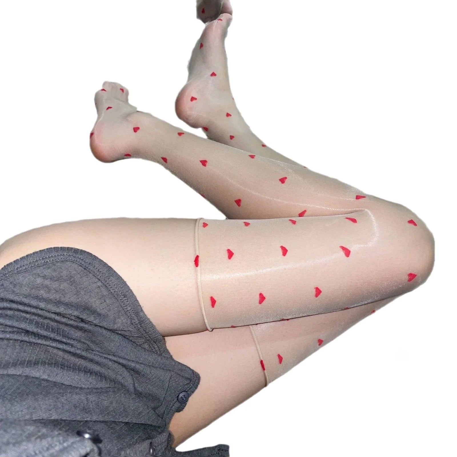 Aurora Oil-bright Silky Heart-shaped Stockings