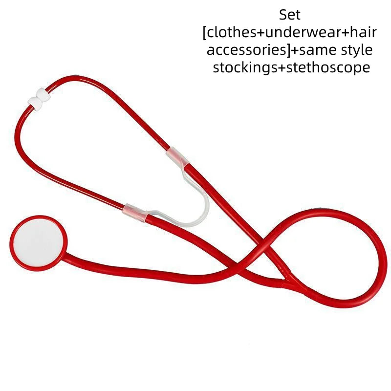 Backless Sweet Lingerie Nurse Uniform Exposed Breast Hollowed Out Seduction Plus Size Side Opening Strap No Take Off