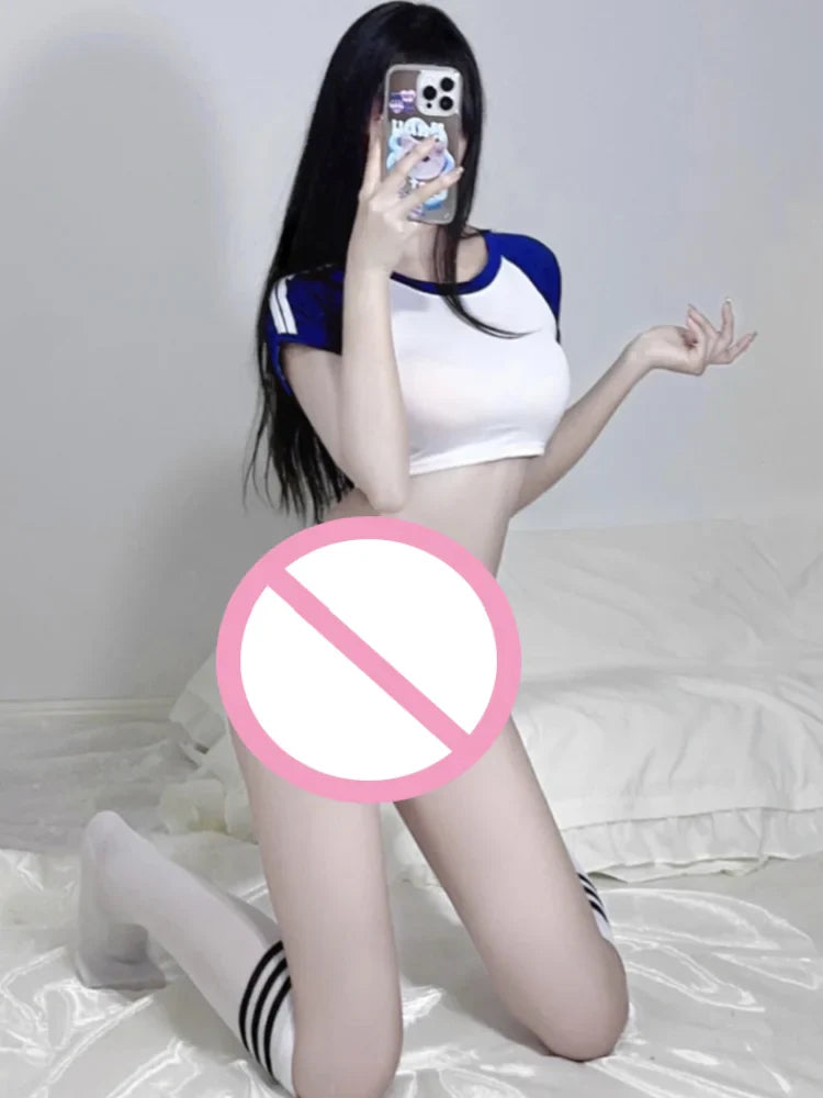 Elegant Sweet Charming Seductive Gymnastics Outfit Cute Girl Junior Girl Outfit Student Slimming Outfit Lingerie