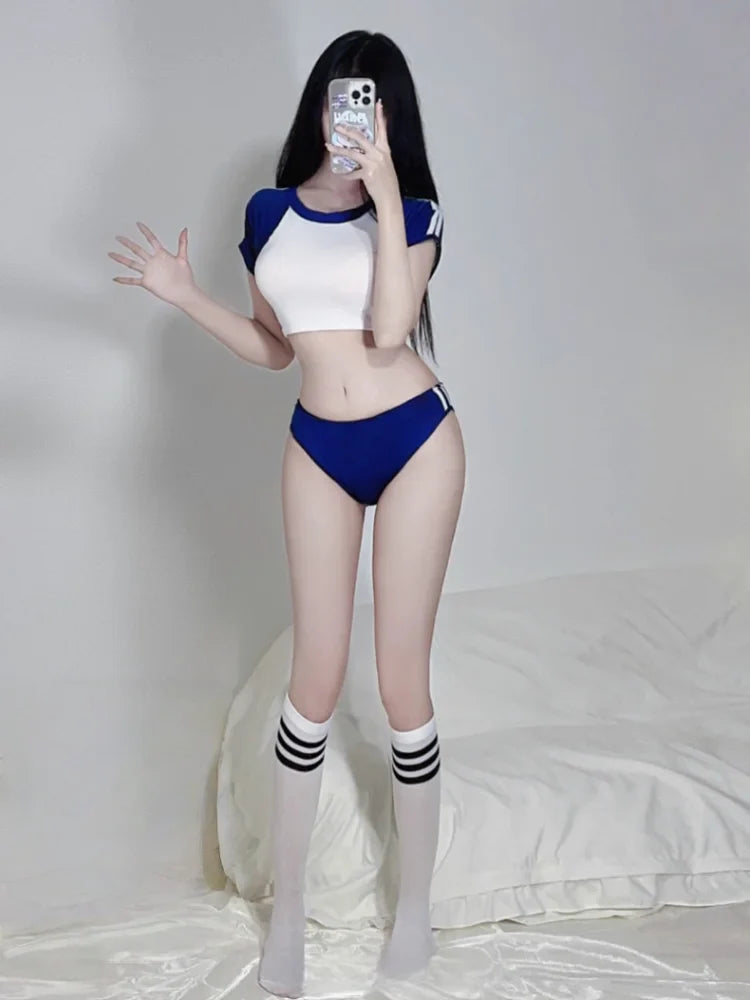 Elegant Sweet Charming Seductive Gymnastics Outfit Cute Girl Junior Girl Outfit Student Slimming Outfit Lingerie