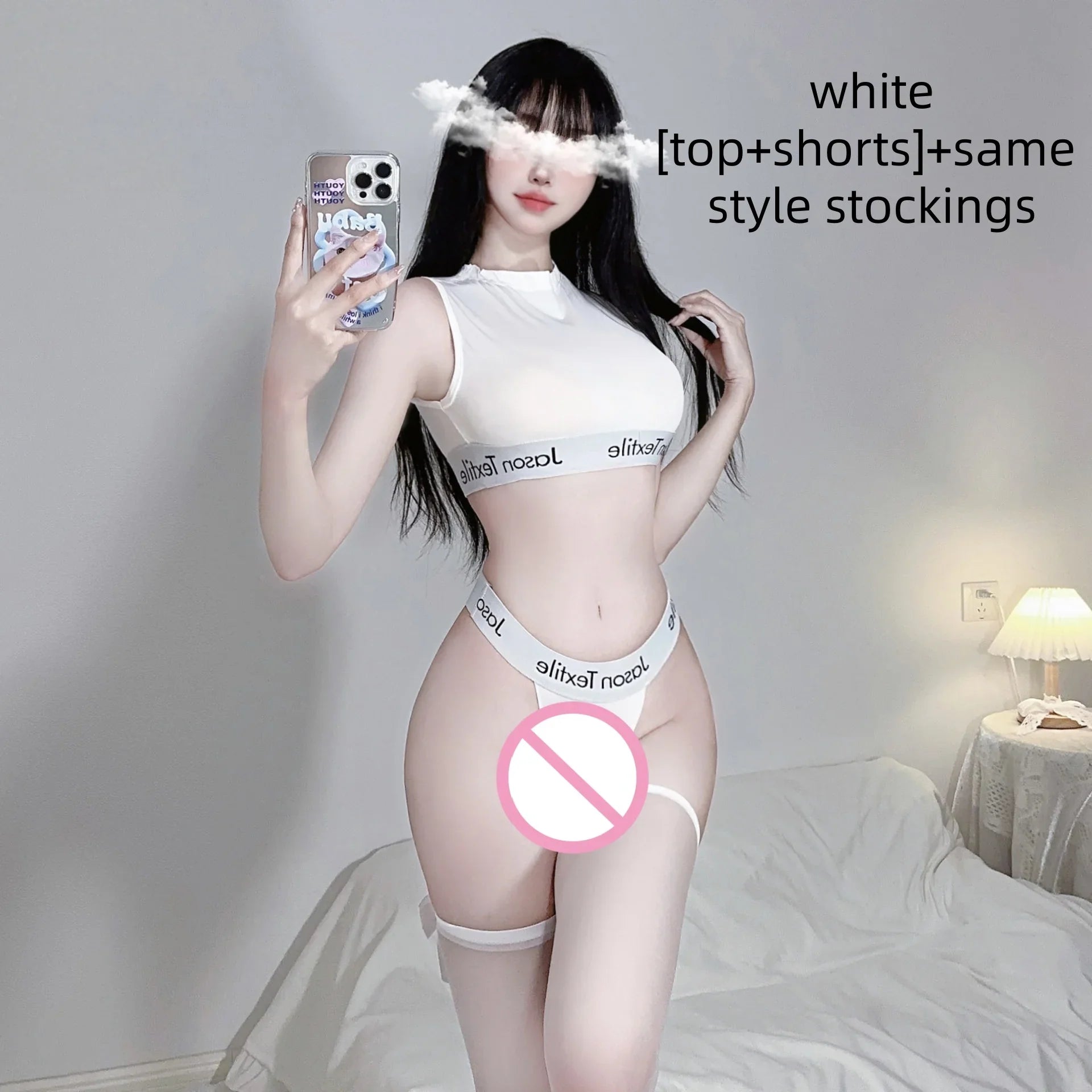 Elegant Sweet Wild Charming Seductive Gymnastics Two Piece Ice Silk Swimsuit Tight Underwear Uniform Seductive Lingerie