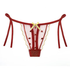 Flirtatious Cute Thin Version Lingerie with Bow Tie Lace Underwear Comfortable and Breathable in Summer Straps