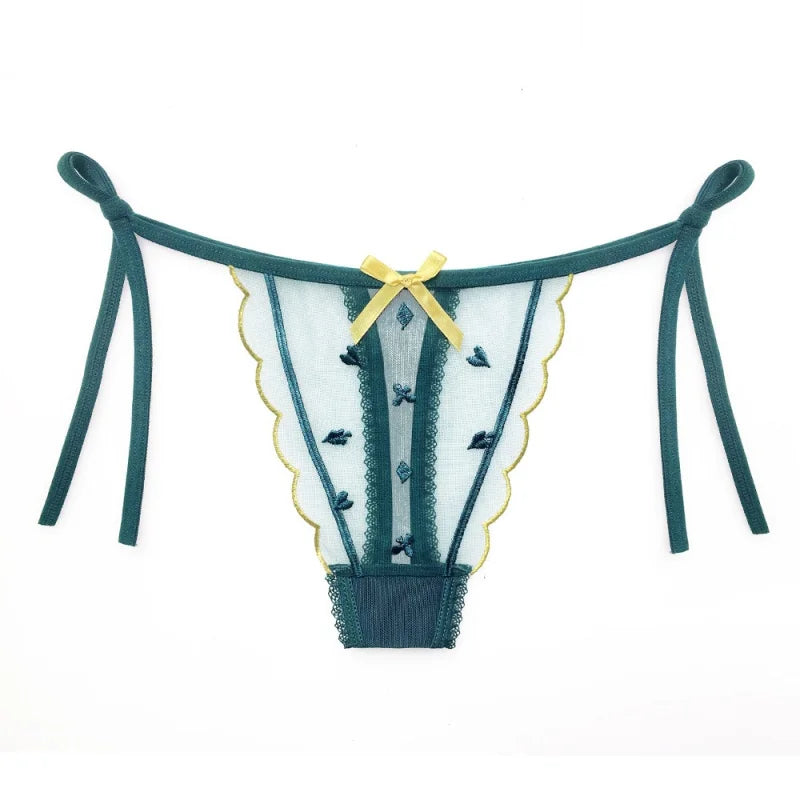 Flirtatious Cute Thin Version Lingerie with Bow Tie Lace Underwear Comfortable and Breathable in Summer Straps
