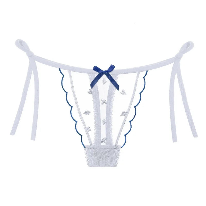 Flirtatious Cute Thin Version Lingerie with Bow Tie Lace Underwear Comfortable and Breathable in Summer Straps