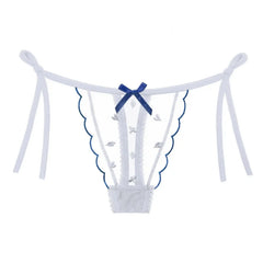Flirtatious Cute Thin Version Lingerie with Bow Tie Lace Underwear Comfortable and Breathable in Summer Straps