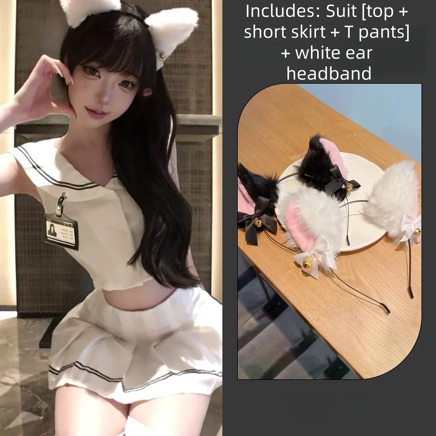 Lingerie with A Playful and Vibe Academic JK Set Pure and Seductive White Student Uniform Navy Uniform Tempting