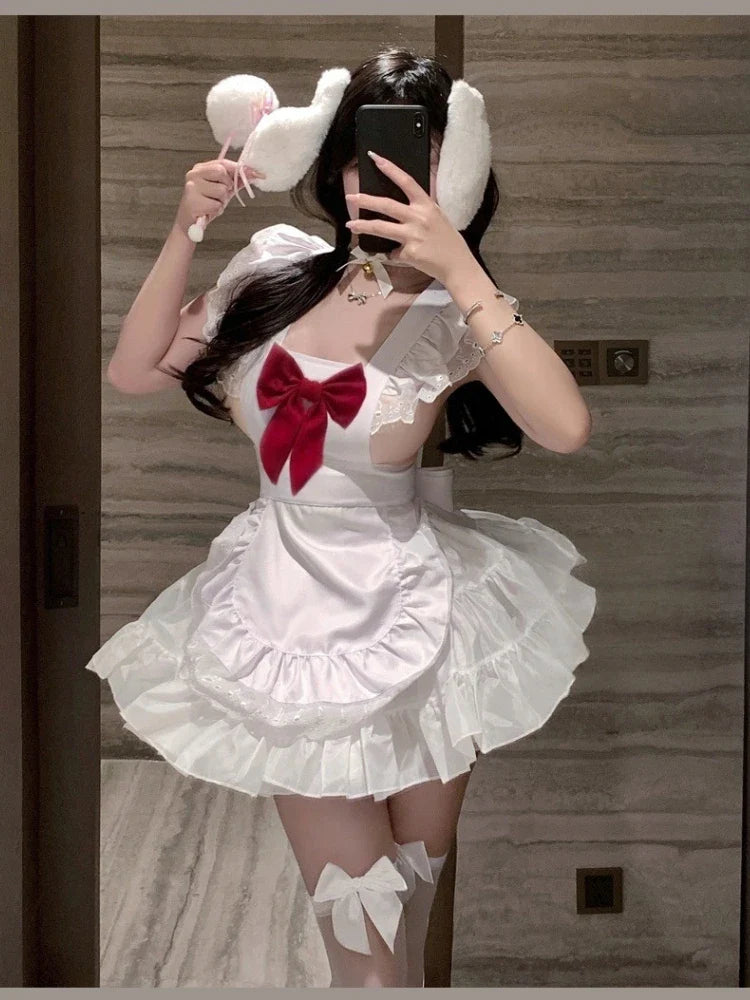 Maid's Transformation Cosplay Lolita Apron Chinese-style Apron Wind-style Mini Cheongsam Chinese Kitchen Lady Lingerie