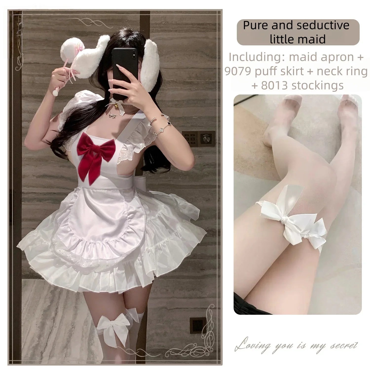 Maid's Transformation Cosplay Lolita Apron Chinese-style Apron Wind-style Mini Cheongsam Chinese Kitchen Lady Lingerie