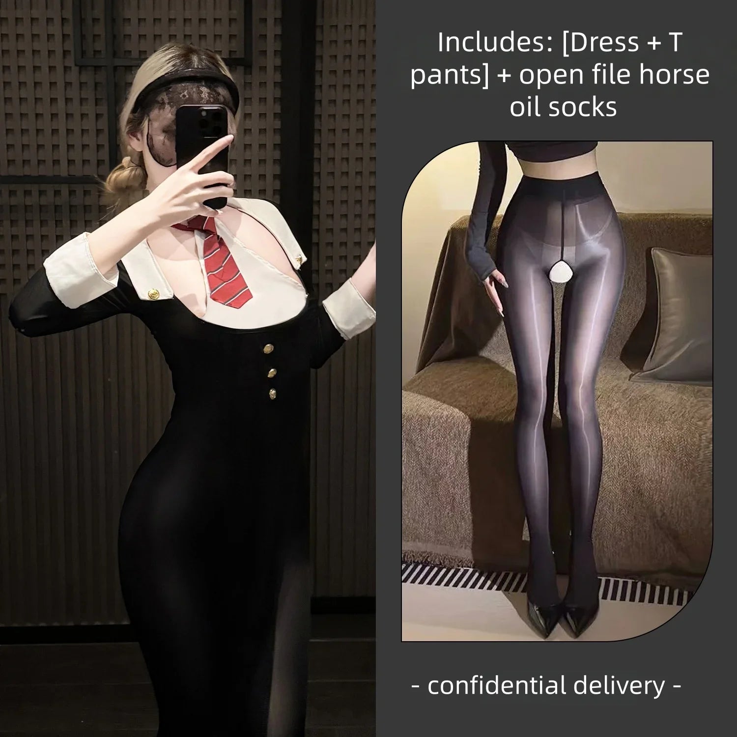 Seductive Ascetic Personal Trainer Secretary Slit-free Professional Wear COS Erotic Lingerie Passionate Slimming Suit