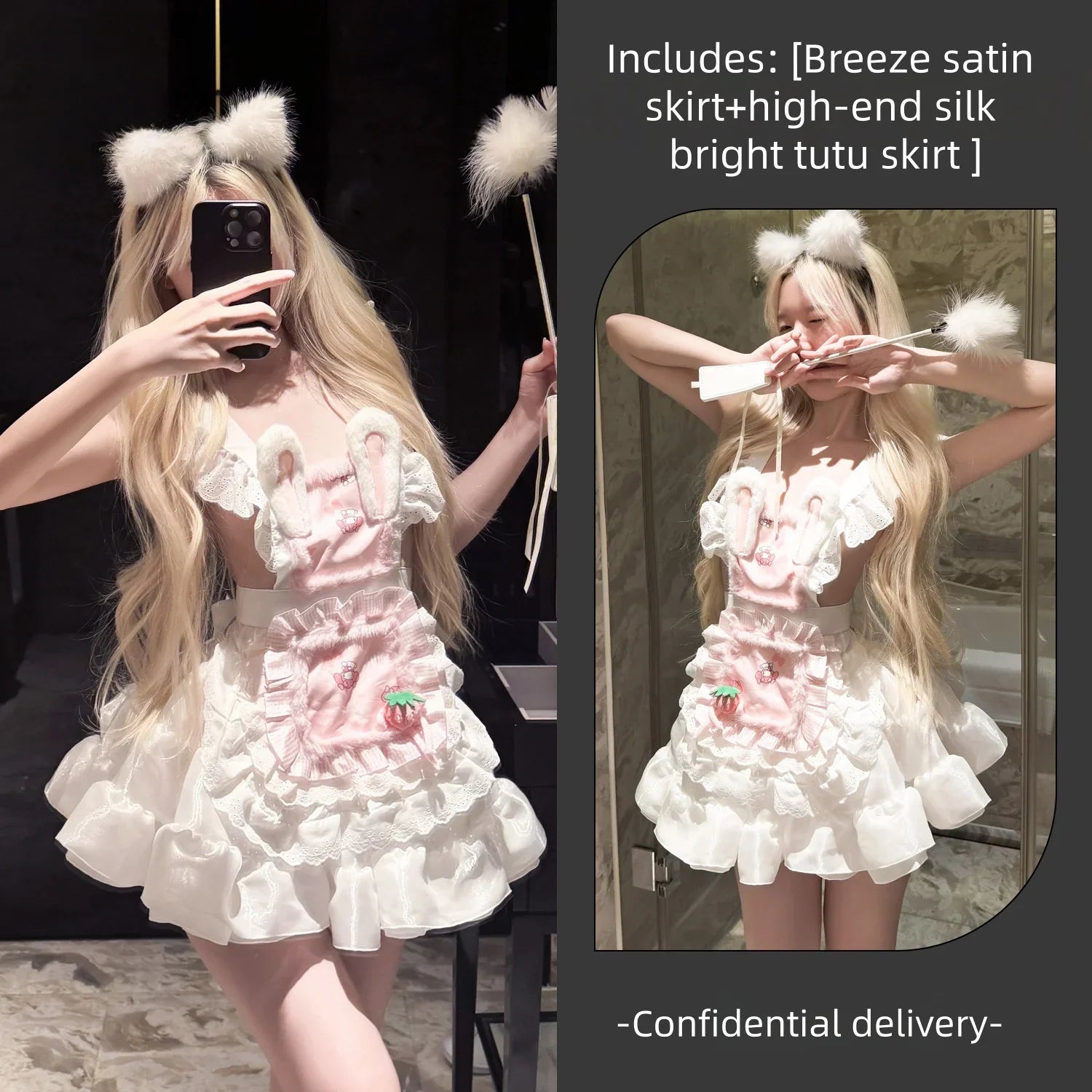 Seductive Bold Pure Temptation Sweet Cute COS Little Cook Girl Soft and Cute Erotic Lingerie Maid Japanese-style Uniform Set