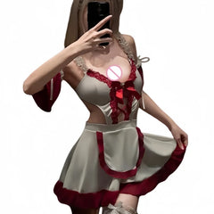 Seductive Lingerie Maid and Maid Japanese Pure Desire Style Gentle Girl Cute No-need-to-take-off Set