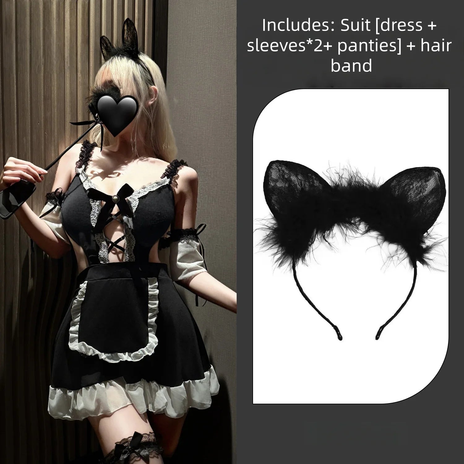 Seductive Lingerie Maid and Maid Japanese Pure Desire Style Gentle Girl Cute No-need-to-take-off Set