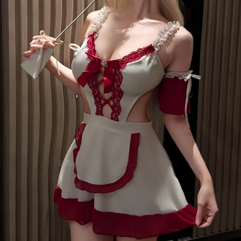 Seductive Lingerie Maid and Maid Japanese Pure Desire Style Gentle Girl Cute No-need-to-take-off Set