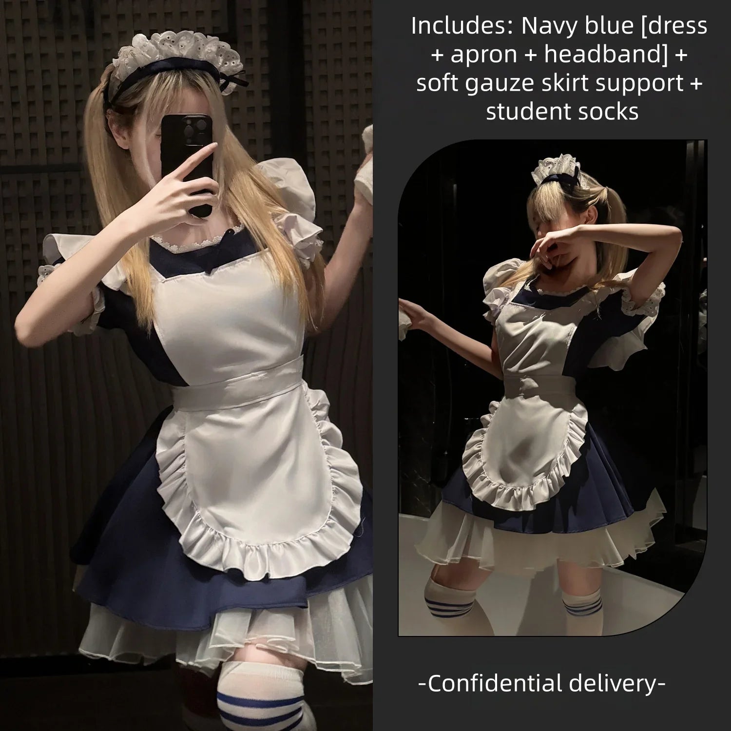 Seductive Tempting Bold Uniform Cute Sweet Angel Maid Alice Gentle Girl Lolita Maid Dress Cafe Dress Cos Lingerie