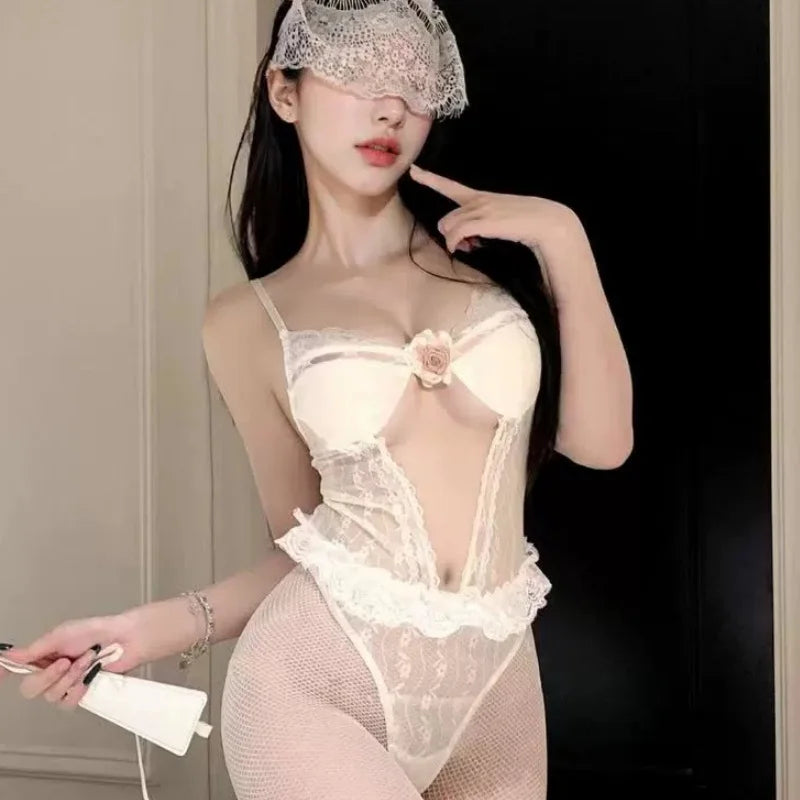 See-through Lace Thin Style No Need To Take Off One-piece Garment Pure Desire Vintage Style Strapless One-piece Bra