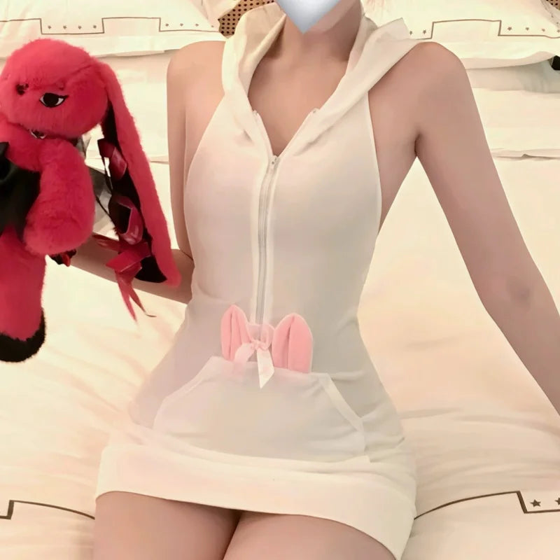 Bunny Girl Plush Butt-hugging Dress Uniform Pure Desire Backless Erotic Lingerie Set Erotic Lingerie