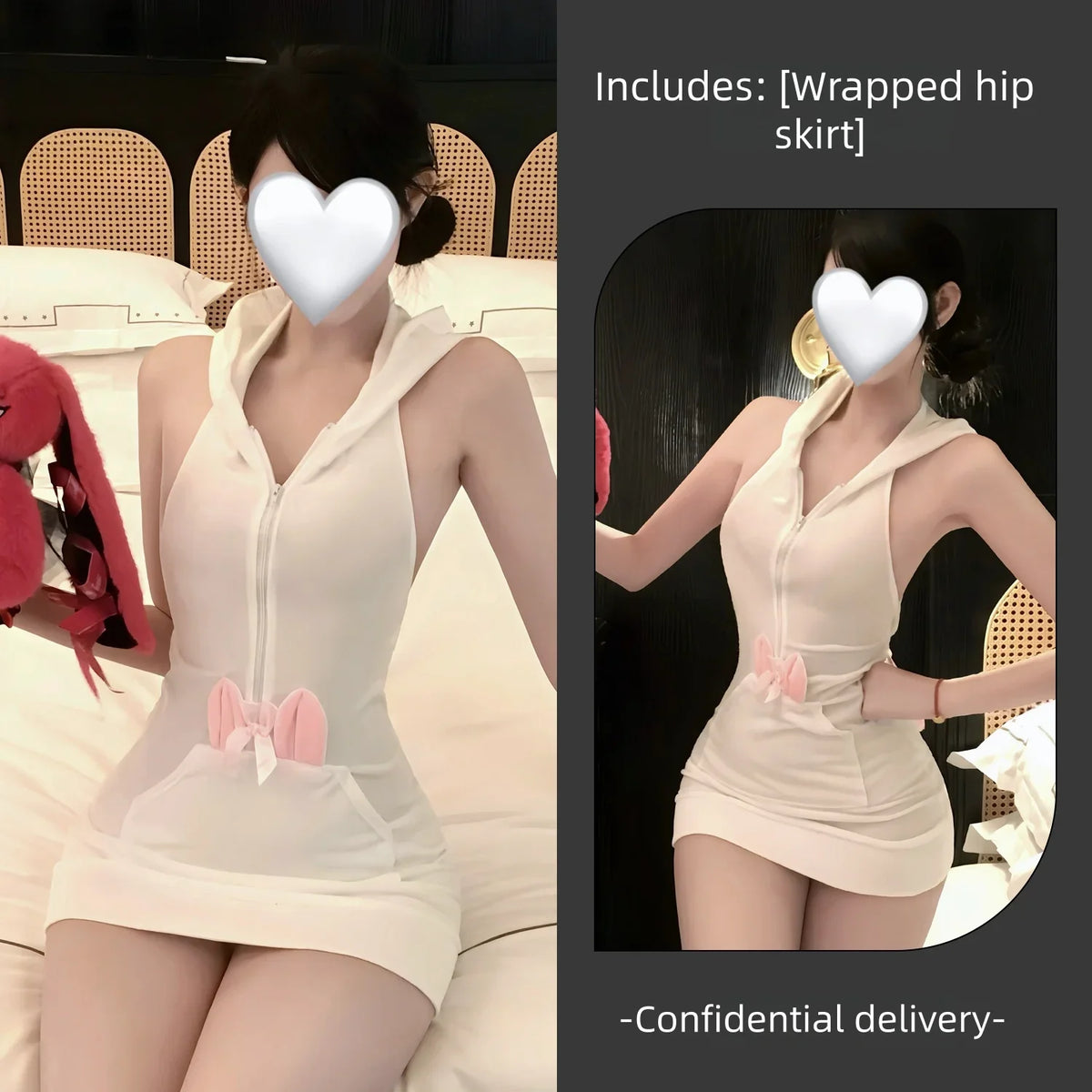 Bunny Girl Plush Butt-hugging Dress Uniform Pure Desire Backless Erotic Lingerie Set Erotic Lingerie