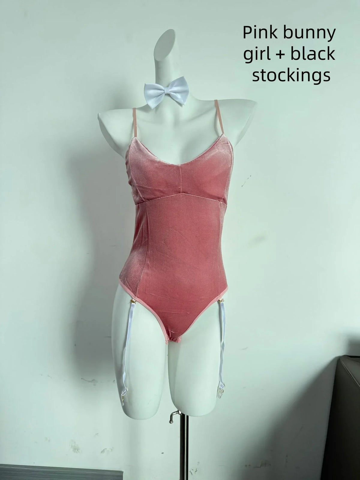 Fun Lingerie Velvet Bunny Girl One-piece with Concealed Crotch Button Uniform Passion Set Nightclub Performance Wear