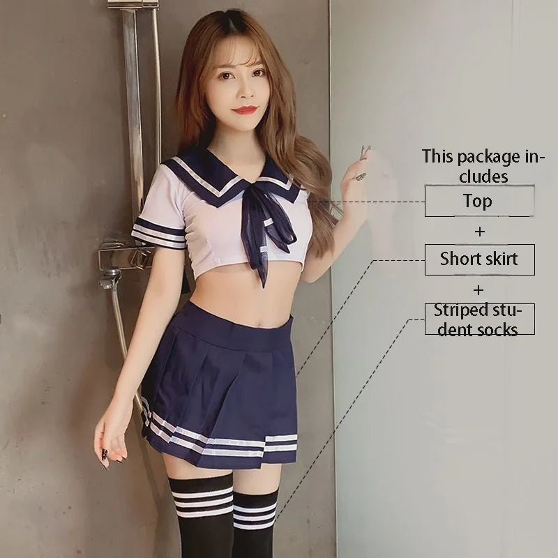 Lingerie Student Uniform School Uniform Bold Seduction Set Pure and Cute Student Sailor Suit