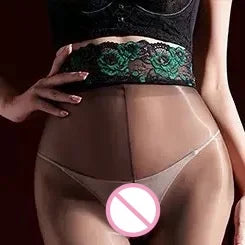 Style Versatile Seductive Lace-spliced Aurora Pantyhose Shiny and Silky Erotic Stockings Lace Waistband Seamless Shiny Socks