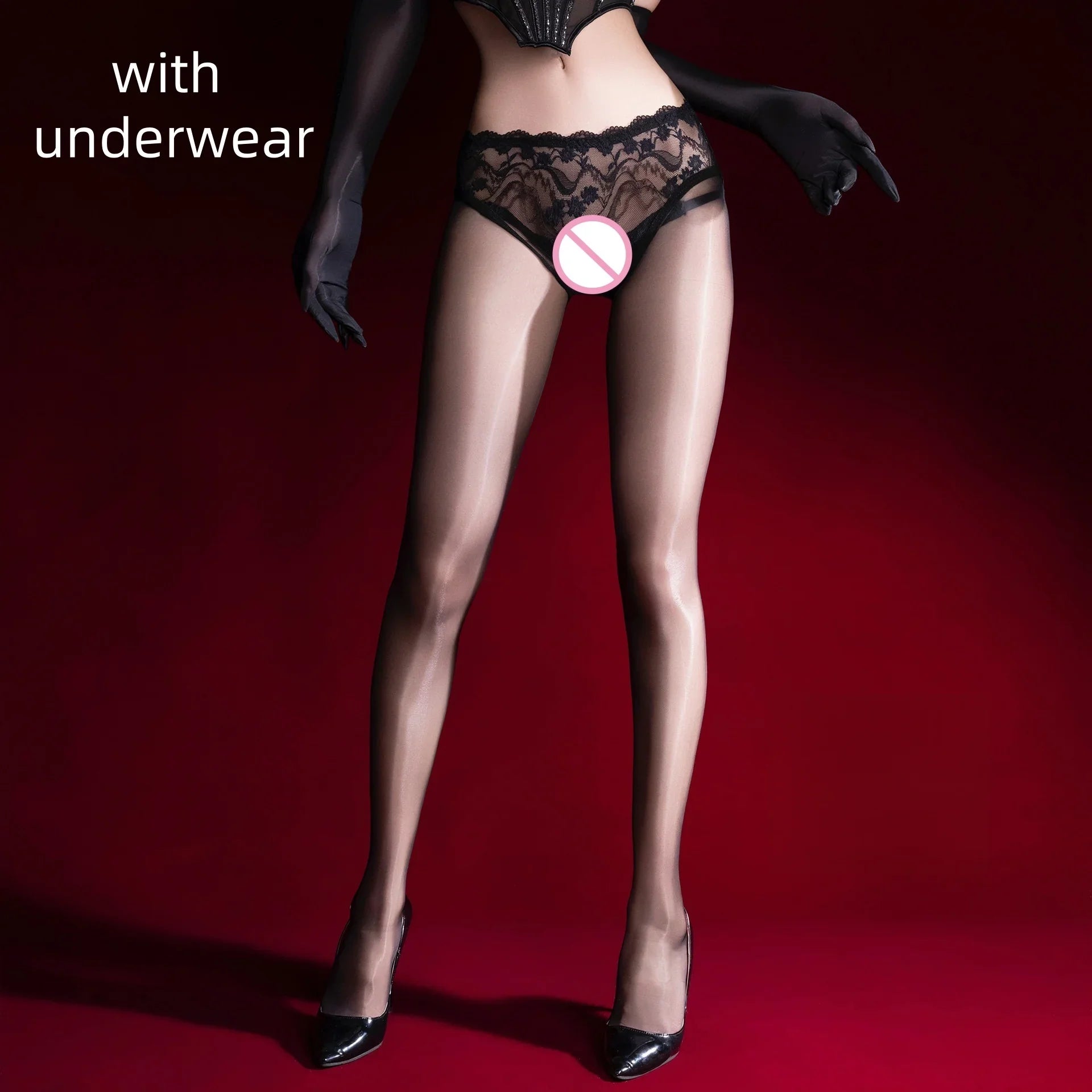 Style Versatile and Seductive Ultra-thin 3D Glossy Black Stockings Seamless Crotch Flirting Erotic Pantyhose
