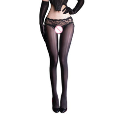 Style Versatile and Seductive Ultra-thin 3D Glossy Black Stockings Seamless Crotch Flirting Erotic Pantyhose