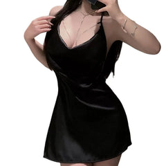 Summer Slim Fit Collarbone Sparkling Diamond Chest Chain Swinging Collar Hanging Neck Nightgown Backless Lingerie